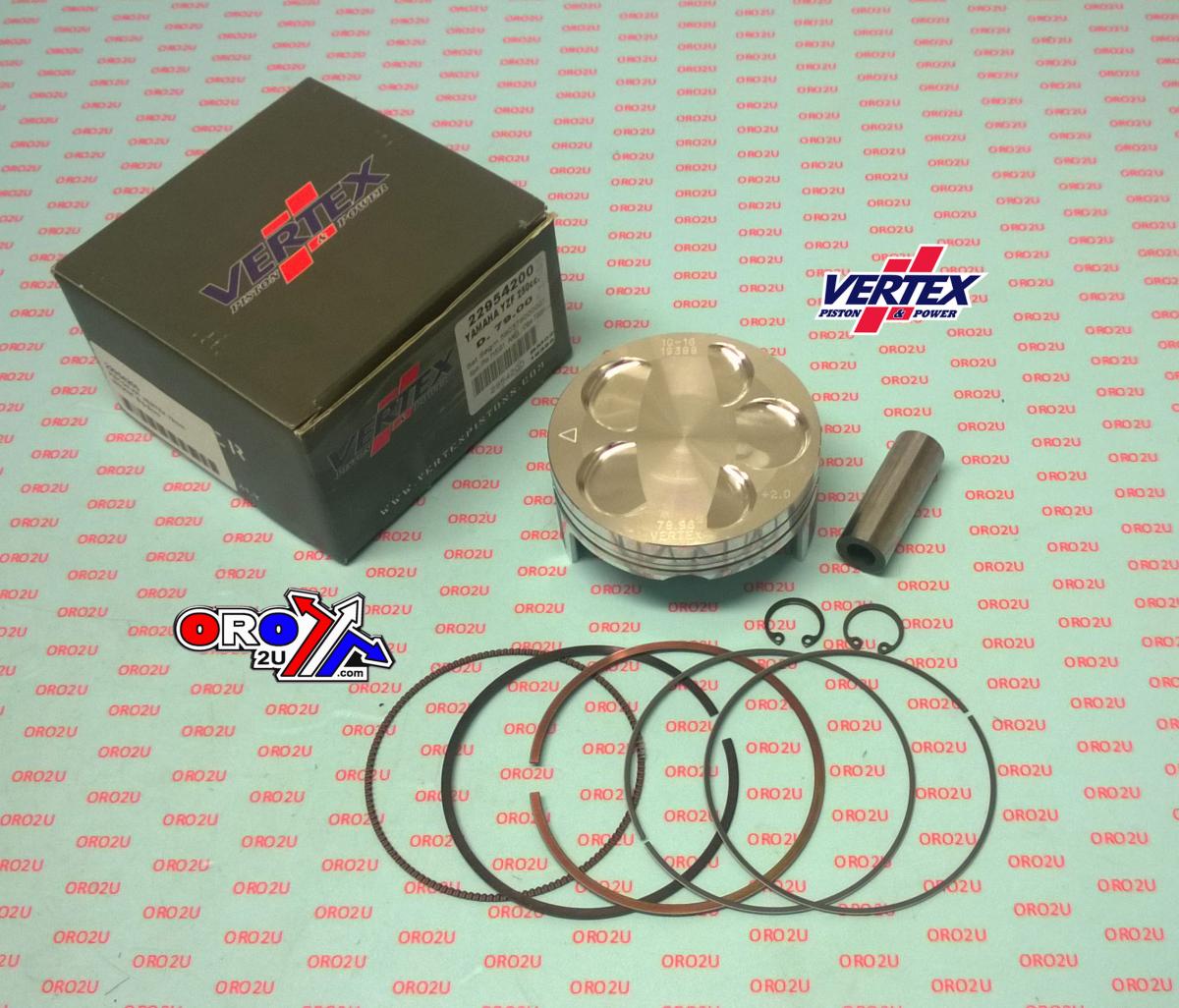 Vertex Piston Kit Vertex 79.0 Yamaha YZ/WR 250 01-04, Vertex 22954200 Os +2.00 Big Bore