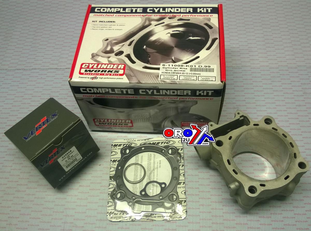 Cylinder Works Cylinder Kit 99 05-17 CRF450X, Works Cylinder 11008-k01 Big Bore