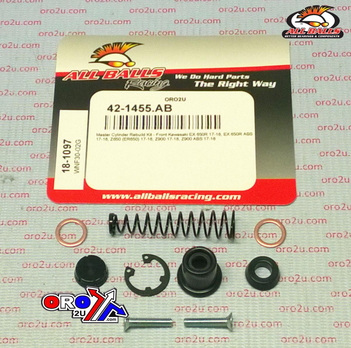 All Balls Racing Brake Master Cyl Rebuild Kit Allballs, Allballs 18-1097 Kaw Ex/z 650/900 17-22 Front