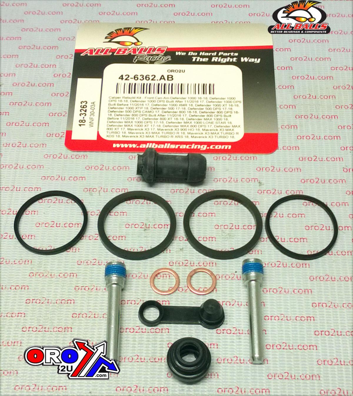 All Balls Racing Brake Caliper Rebuild Kit Allballs, Allballs 18-3263 Can-am ATV 16-22 Front and Rear