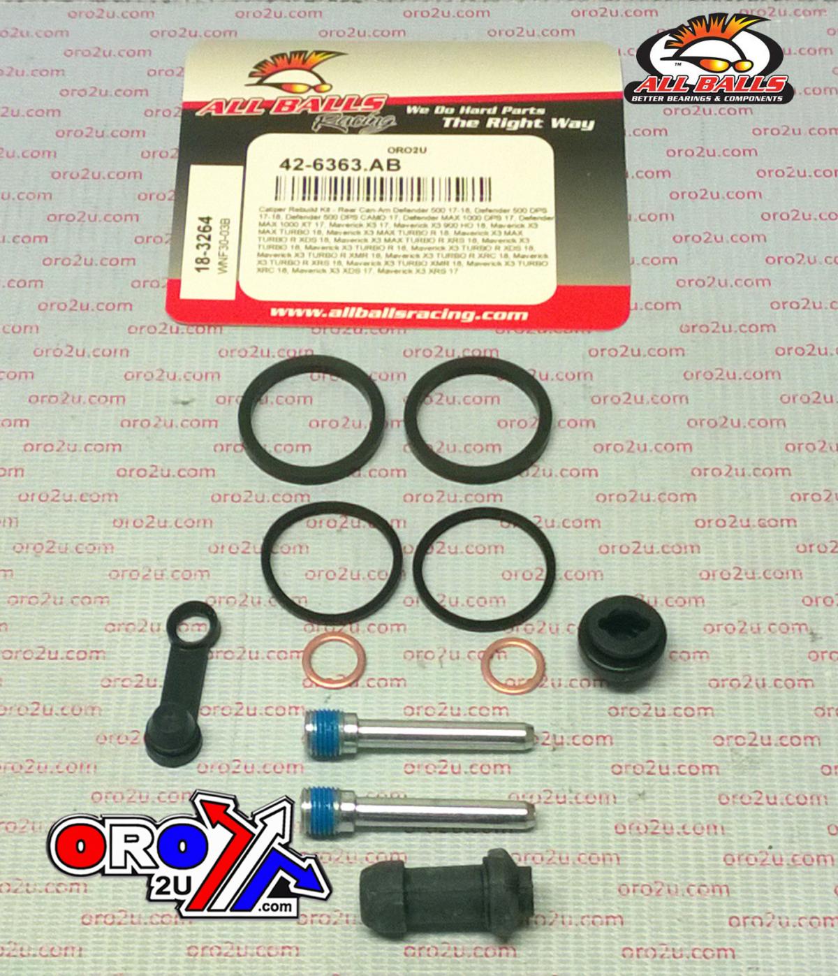 All Balls Racing Brake Caliper Rebuild Kit Allballs, Allballs 18-3264 Can-am ATV UTV 17-22 Rear