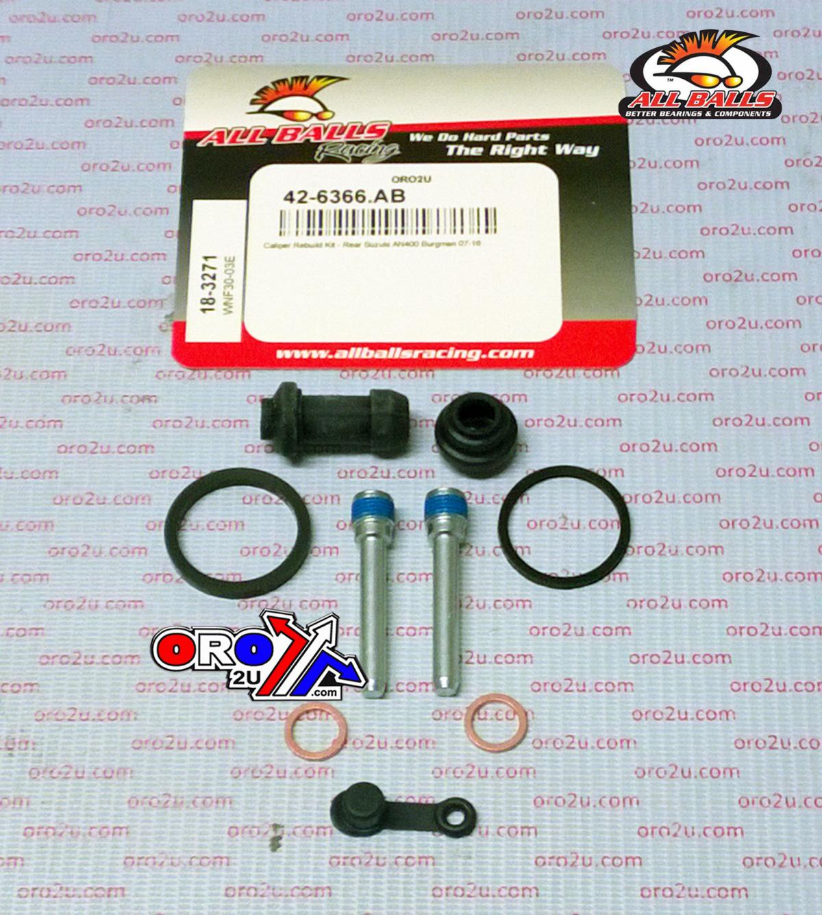 All Balls Racing Brake Caliper Rebuild Kit Allballs, Allballs 18-3271 Suz AN400 Burgman 07-16 Rear