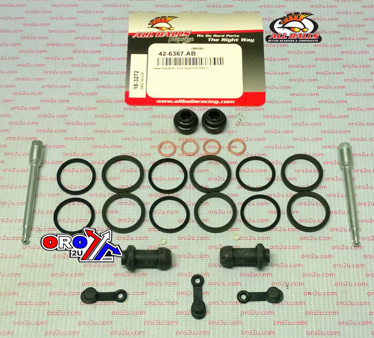 All Balls Racing Brake Caliper Rebuild Kit Allballs, Allballs 18-3272 Hon Vfr1200x 2017 Front