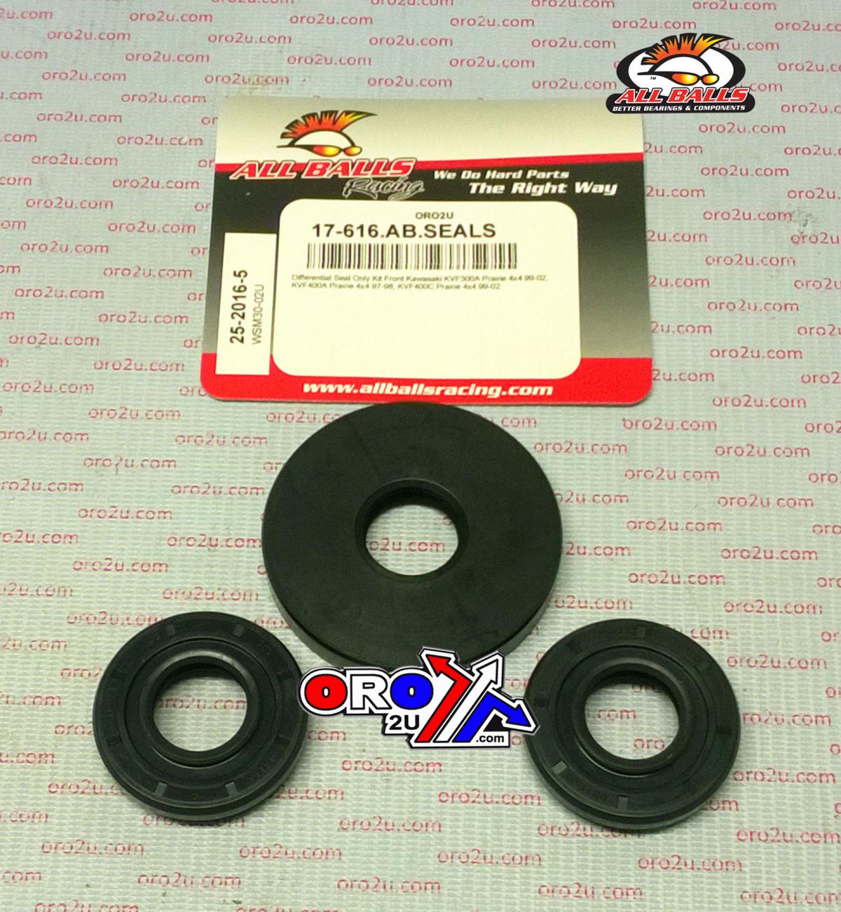 All Balls Racing Differential Seals Kit Front Kaw, Allballs 25-2016-5, KVF300A Prairie 4x4 99-02, KVF400A Prairie 4x4 97-98, KVF400C Prairie 4x4 99-02