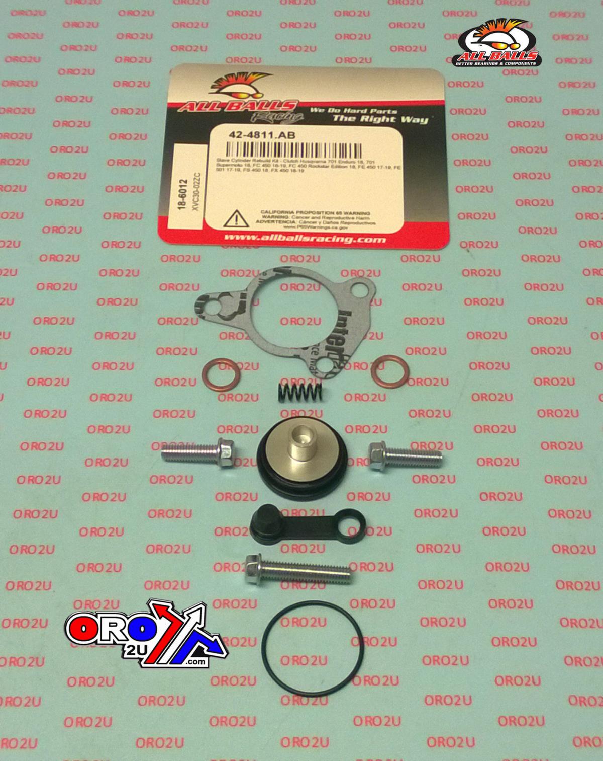 All Balls Racing Clutch Slave Cyl Rebuild Kit Allballs, Allballs 18-6012 450/501/701 16-21