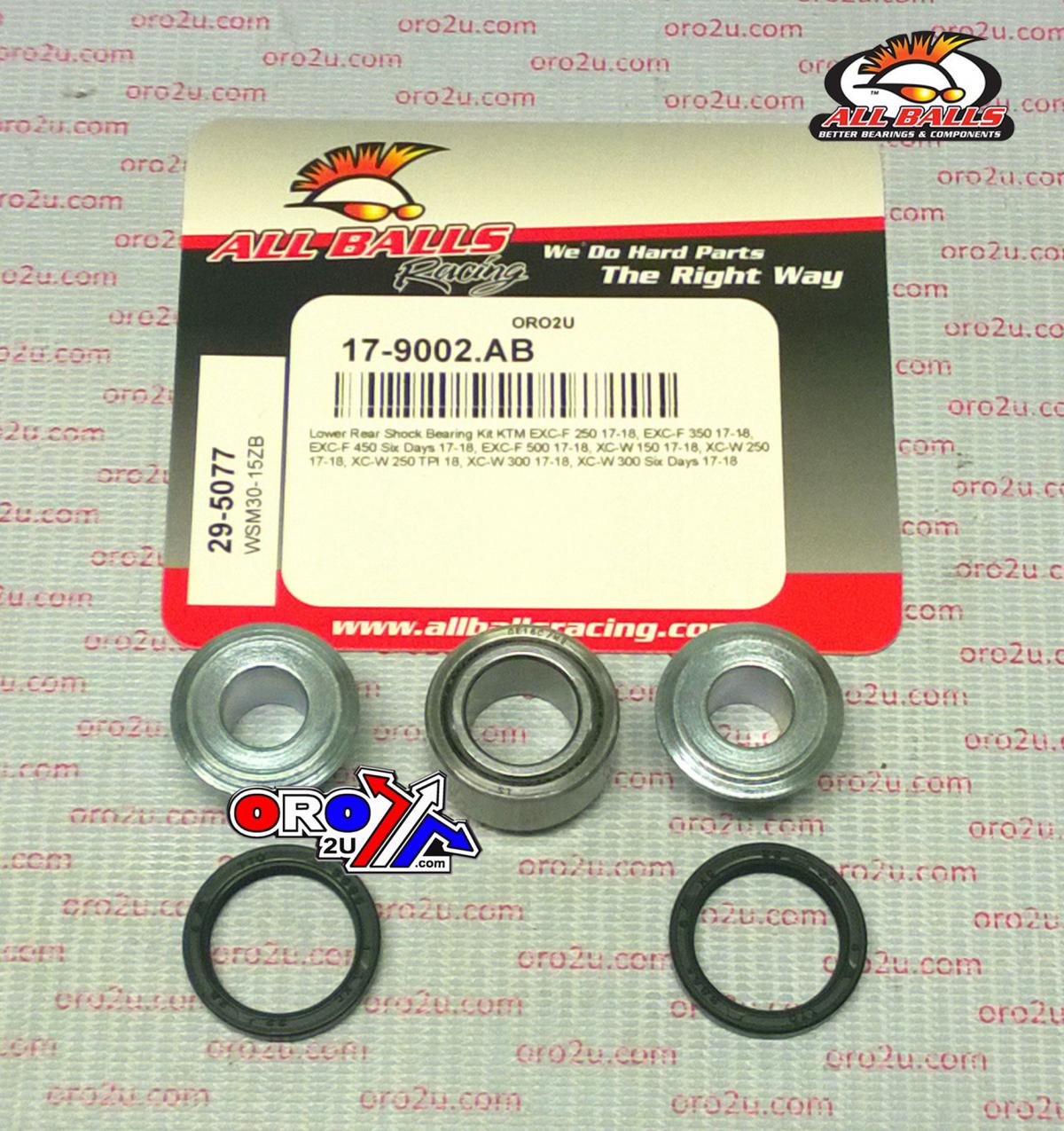All Balls Racing Lower Rear Shock Kit KTM 17-19, Allballs 29-5077, Bearing & Seals.