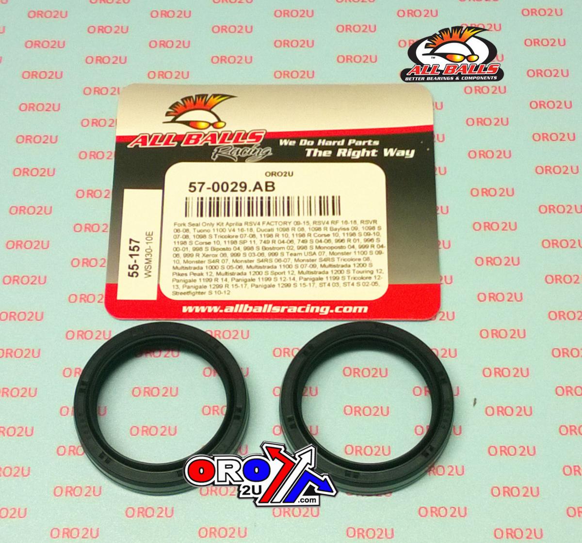 All Balls Racing Fork Oil Seal Set Allballs, Allballs 55-157