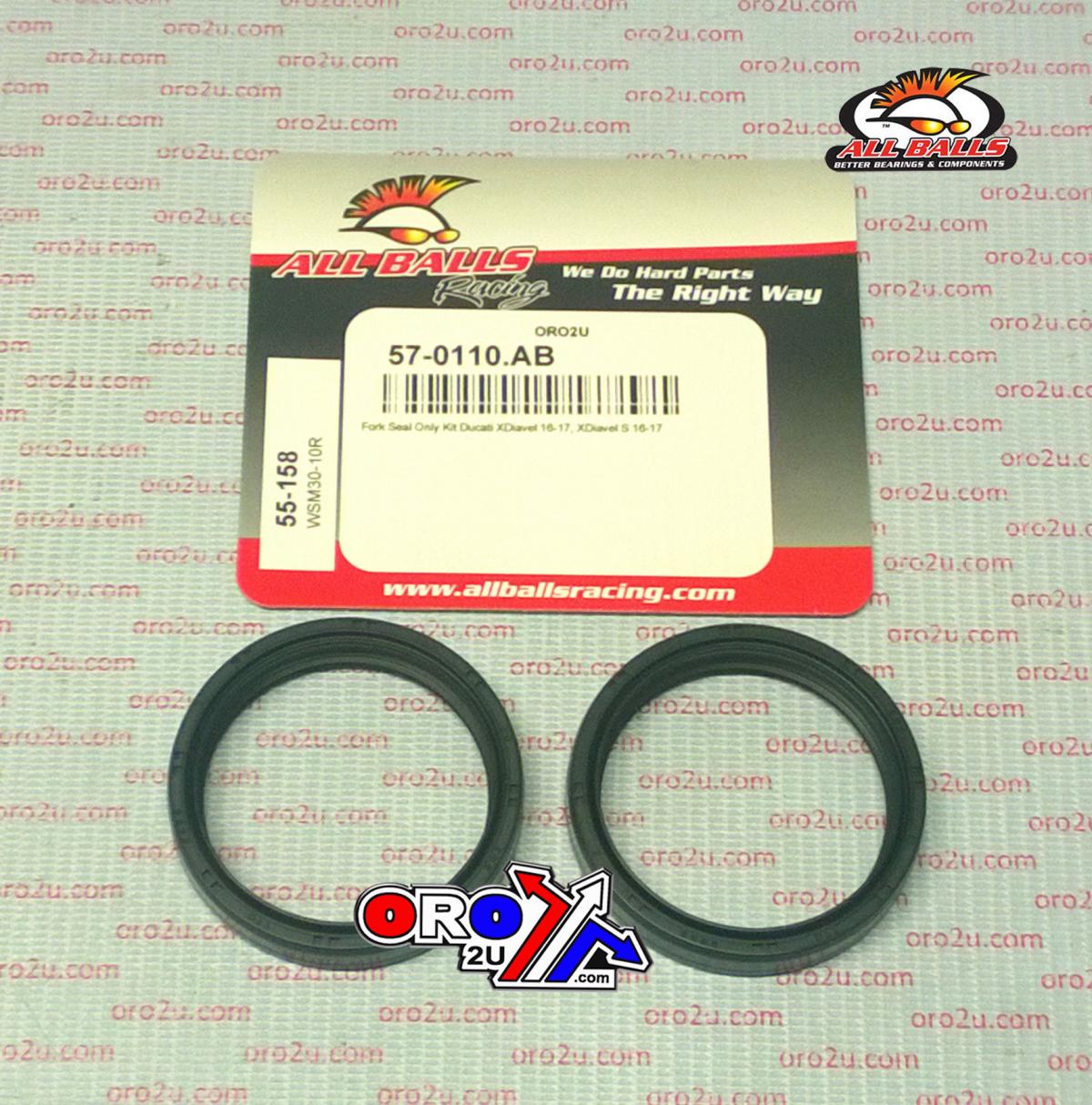 All Balls Racing Fork Oil Seal Set Allballs, Allballs 55-158