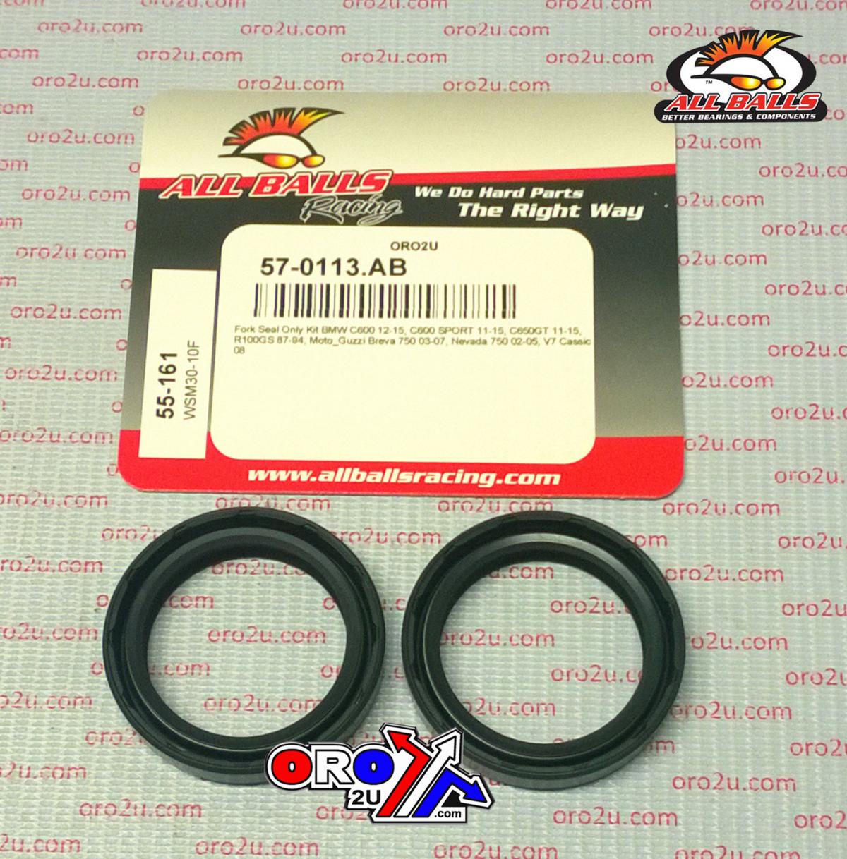 All Balls Racing Fork Oil Seal Set Allballs, Allballs 55-161