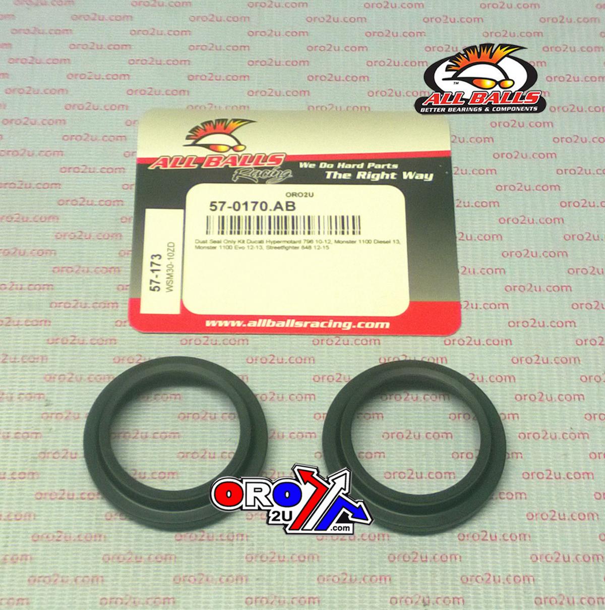 All Balls Racing Fork Dust Seal Set Allballs, Allballs 57-173 Dust Seal Kit