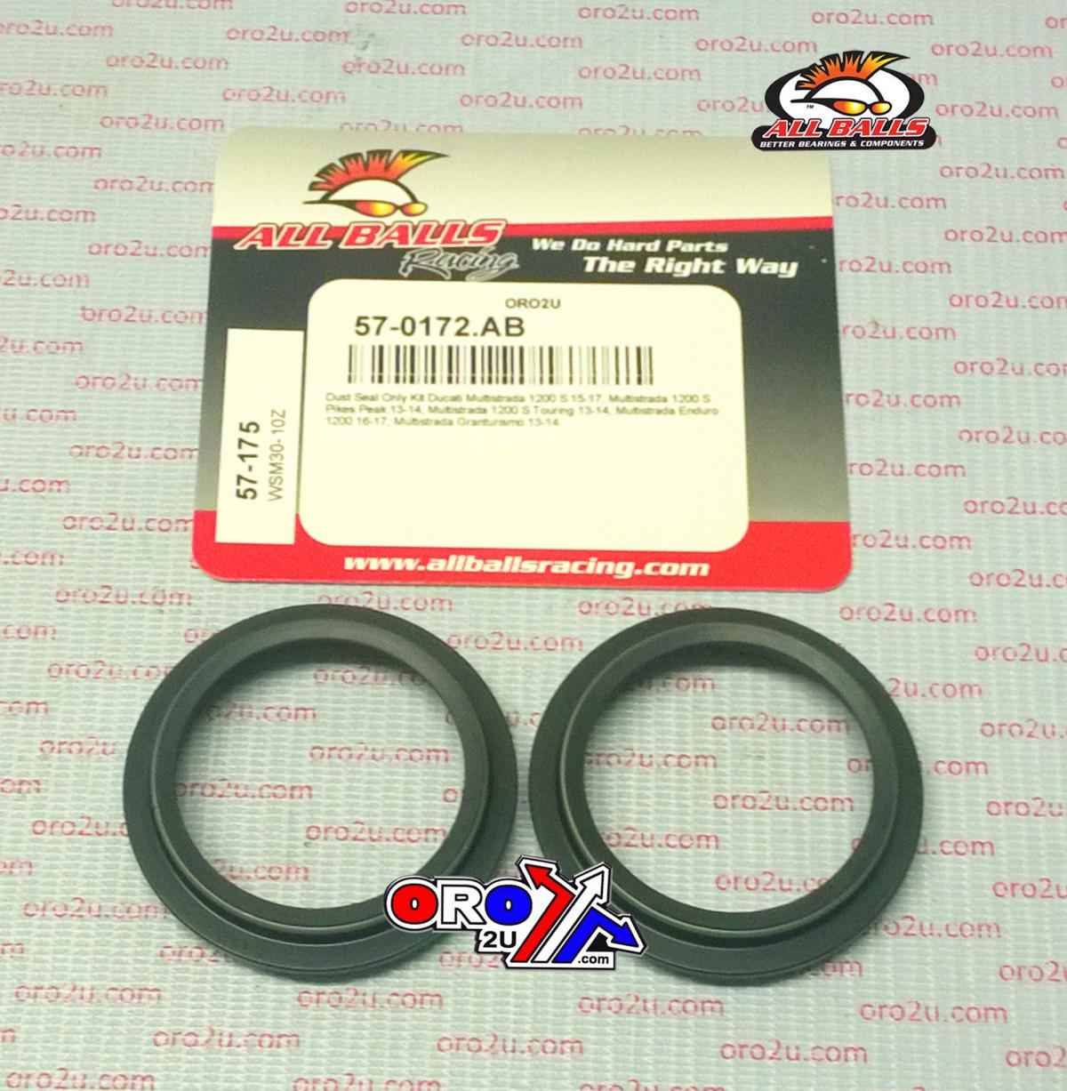 All Balls Racing Fork Dust Seal Set Allballs, Allballs 57-175 Dust Seal Kit