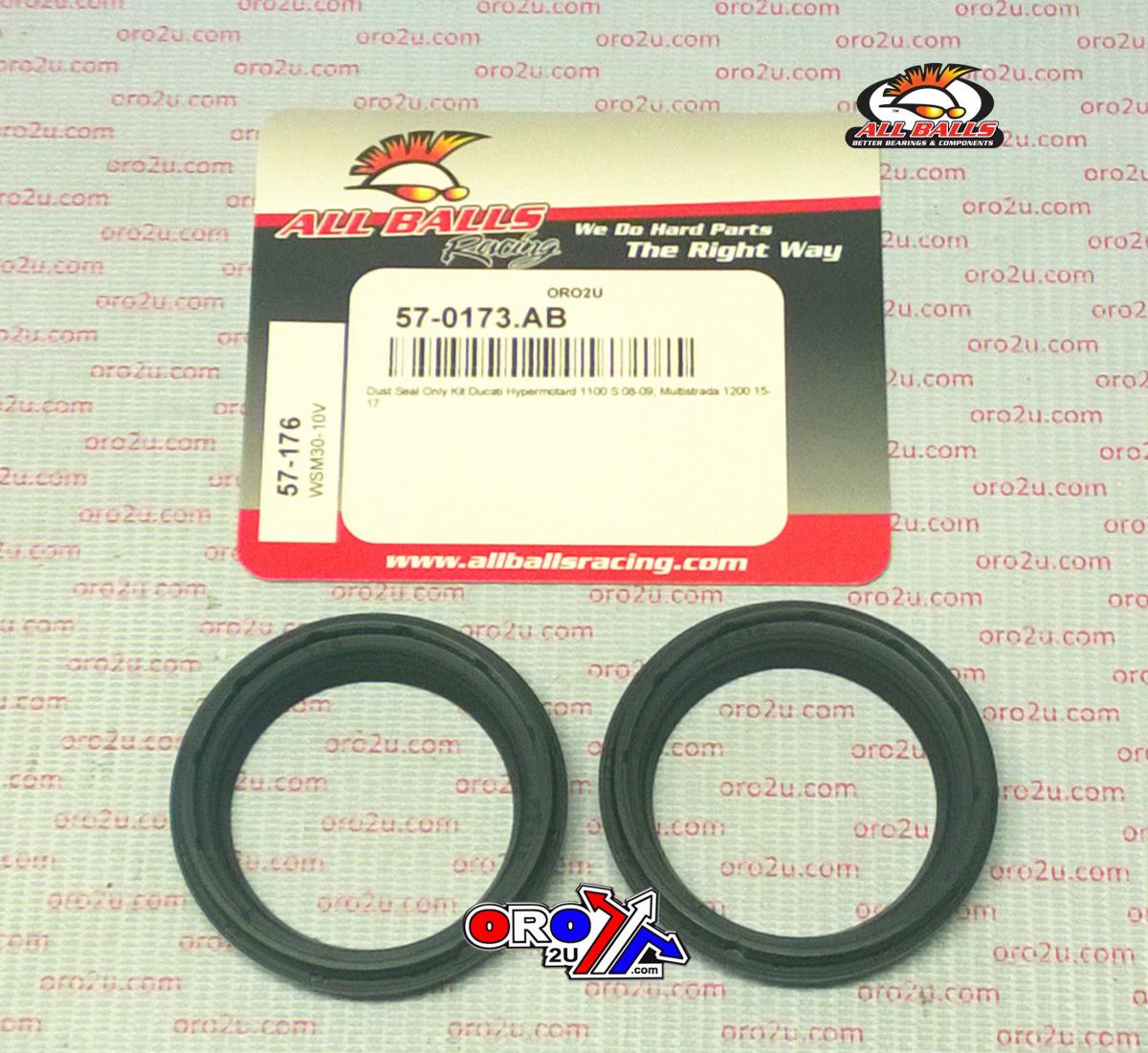 All Balls Racing Fork Dust Seal Set Allballs, Allballs 57-176 Dust Seal Kit