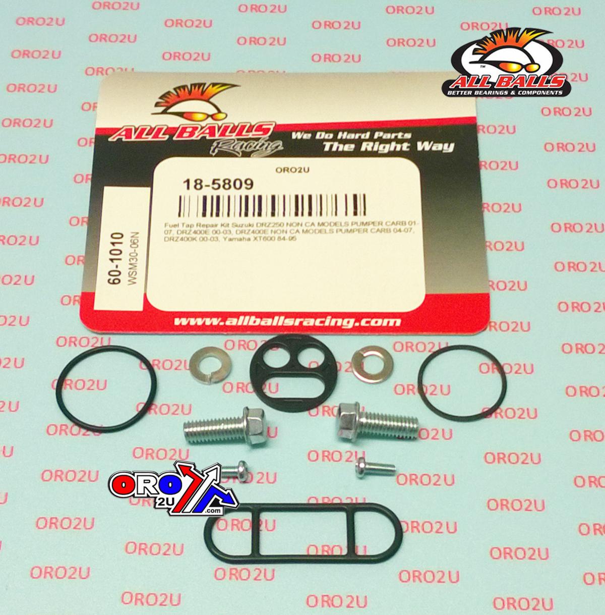 All Balls Racing Fuel Tap Repair Kit Allballs, Allballs 60-1010 Kaw KLX/suz DRZ/yam Xt 600 84-07