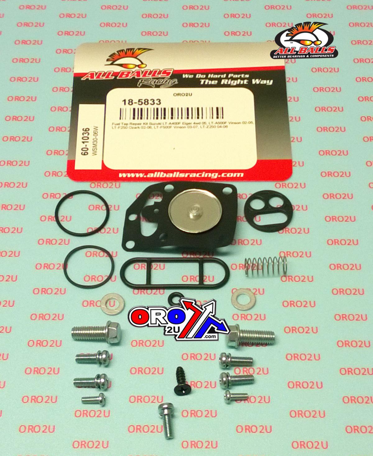 All Balls Racing Fuel Tap Repair Kit Allballs, Allballs 60-1036 Suzuki Lt-a/f/z 250/500 02-07
