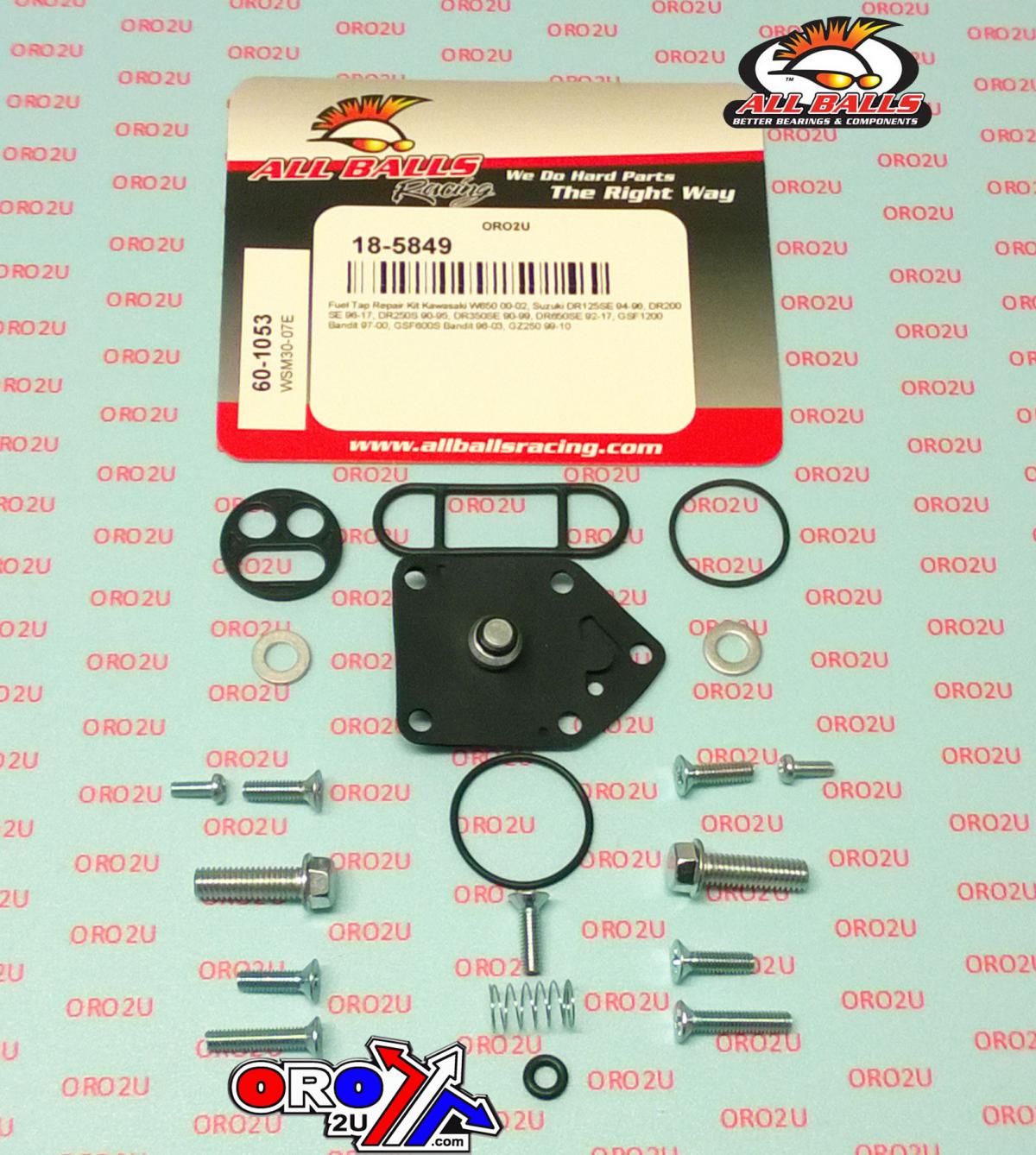 All Balls Racing Fuel Tap Repair Kit Allballs, Allballs 60-1053 Kaw W650/suz DR/gsf/gz 125-1200 90-20