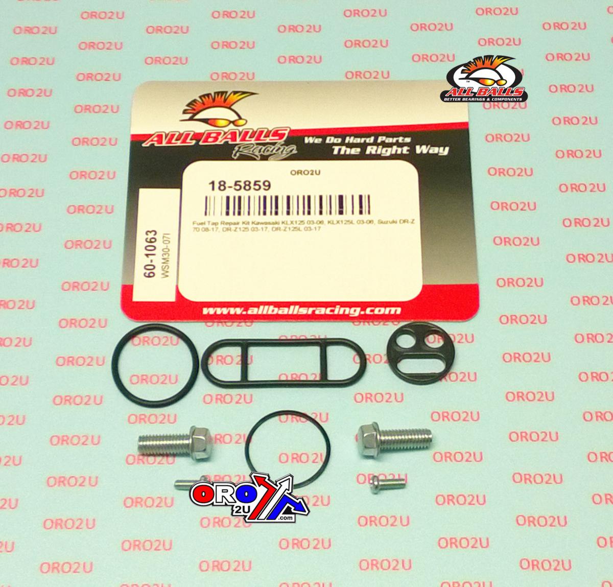 All Balls Racing Fuel Tap Repair Kit Allballs, Allballs 60-1063 Kaw KLX125/suz DR-z 50/70/125 03-21