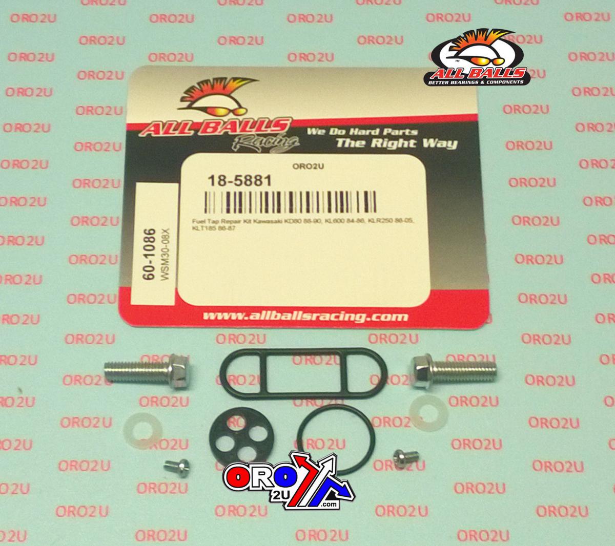 All Balls Racing Fuel Tap Repair Kit Allballs, Allballs 60-1086 Kaw Kd/kl/klr/klt/KX 80-600 80-05