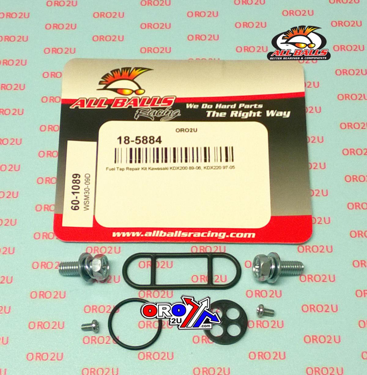 All Balls Racing Fuel Tap Repair Kit Allballs, Allballs 60-1089 Kaw Kdx 200/220 89-06