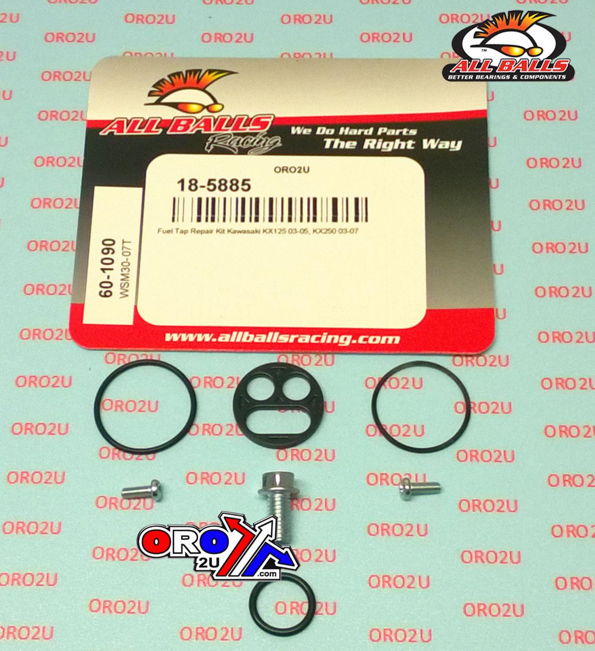 All Balls Racing Fuel Tap Repair Kit Allballs, Allballs 60-1090 Kaw KX 125/250 03-07