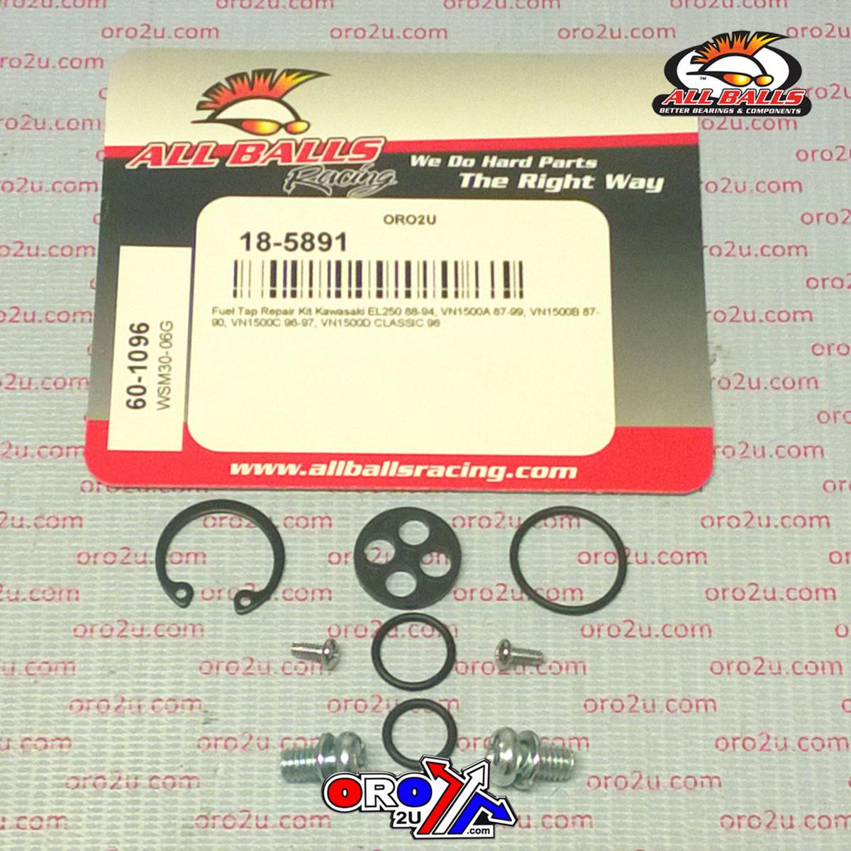 All Balls Racing Fuel Tap Repair Kit Allballs, Allballs 60-1096 Kaw EL250 88-94/vn1500 88-99