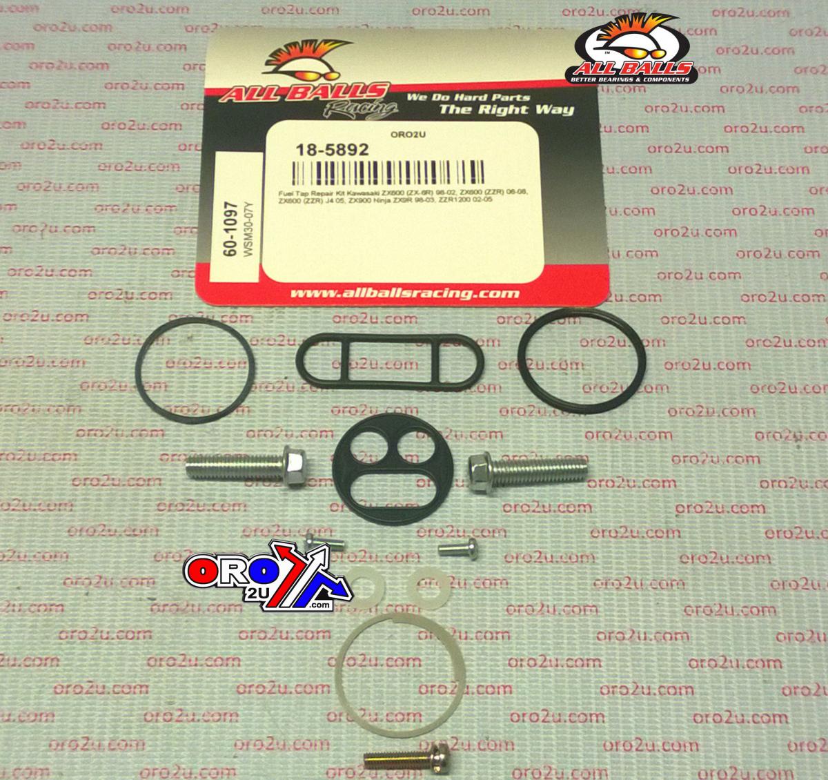 All Balls Racing Fuel Tap Repair Kit Allballs, Allballs 60-1097 Kaw ZX600/900/zzr1200 98-08