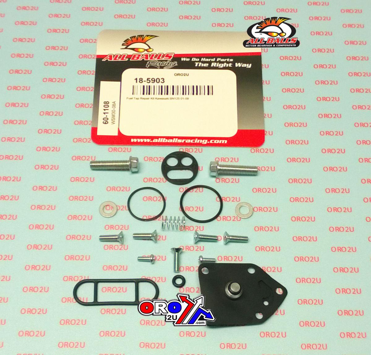 All Balls Racing Fuel Tap Repair Kit Allballs, Allballs 60-1108 Kaw BN125 01-09