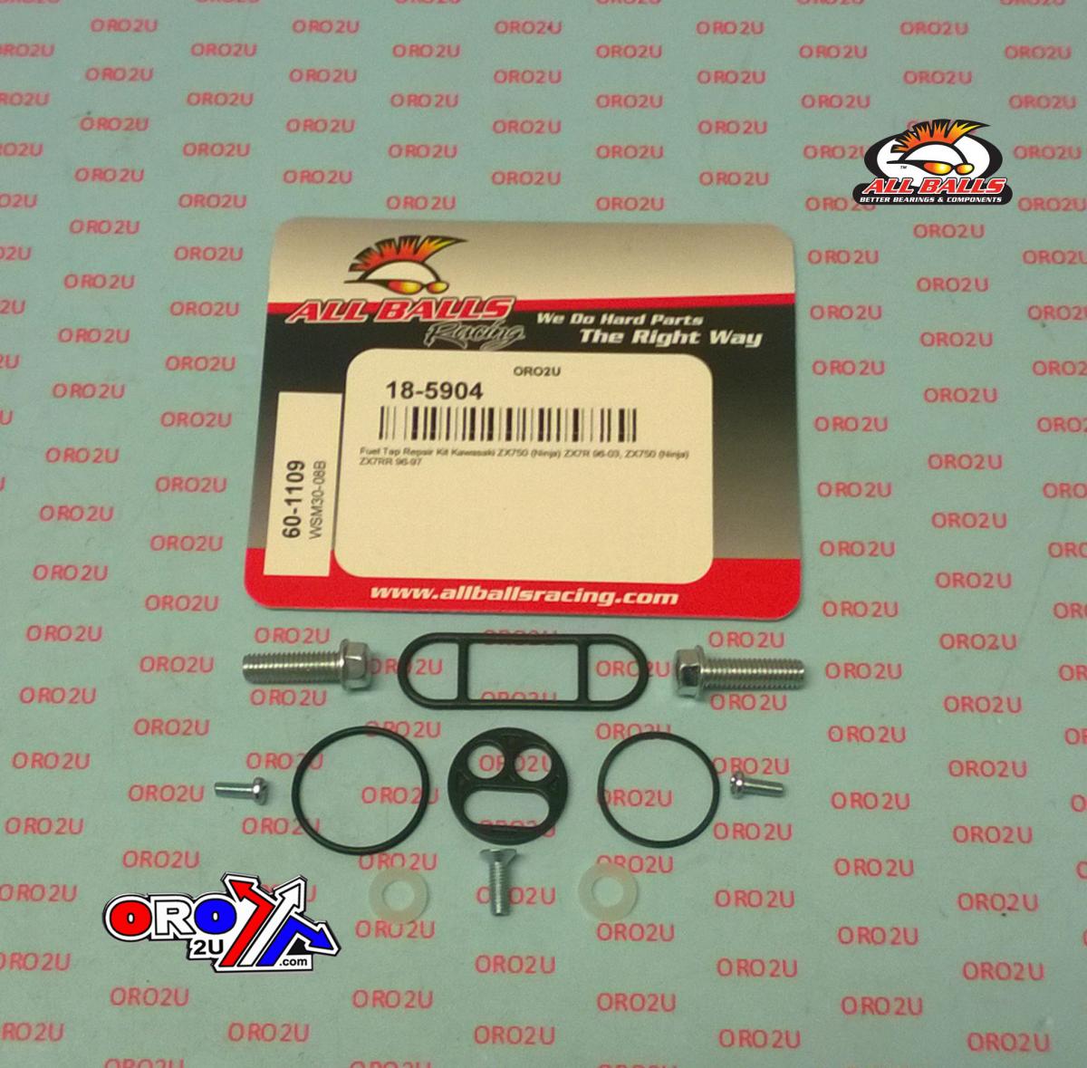 All Balls Racing Fuel Tap Repair Kit Allballs, Allballs 60-1109 Kaw ZX750 96-03