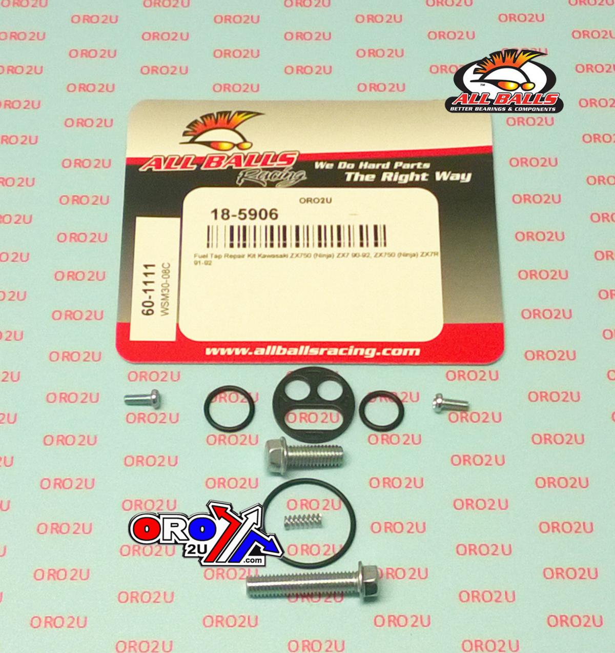 All Balls Racing Fuel Tap Repair Kit Allballs, Allballs 60-1111 Kaw ZX750 90-92