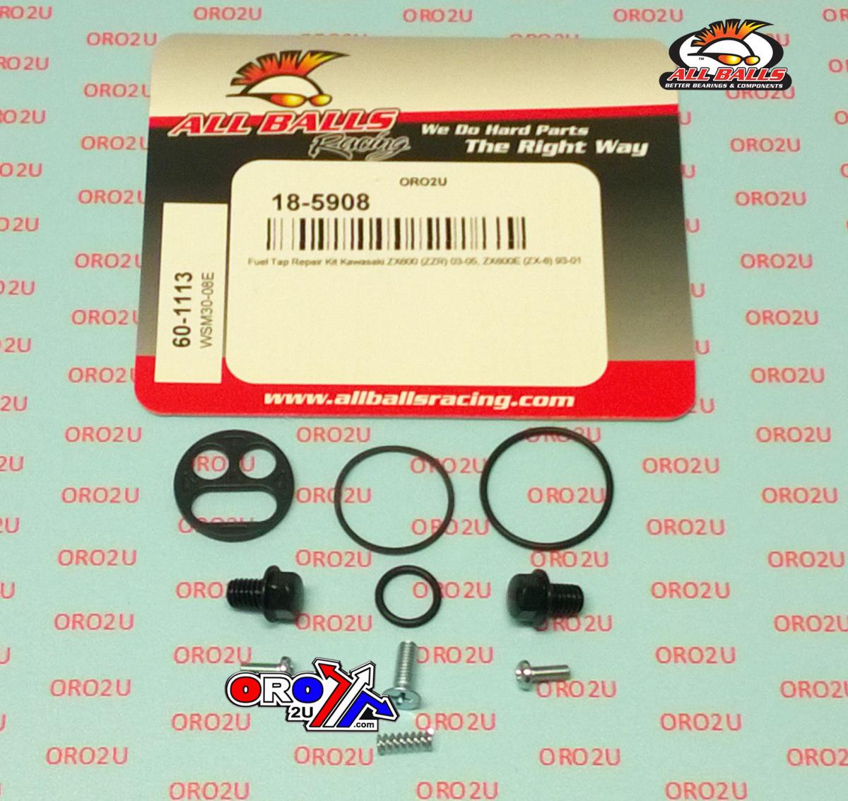 All Balls Racing Fuel Tap Repair Kit Allballs, Allballs 60-1113 Kaw ZX600 93-05