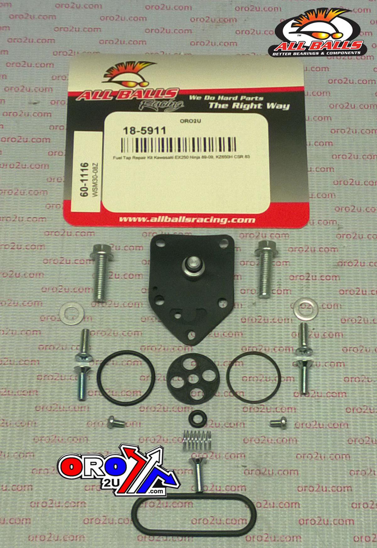 All Balls Racing Fuel Tap Repair Kit Allballs, Allballs 60-1116 Kaw EX250 88-09