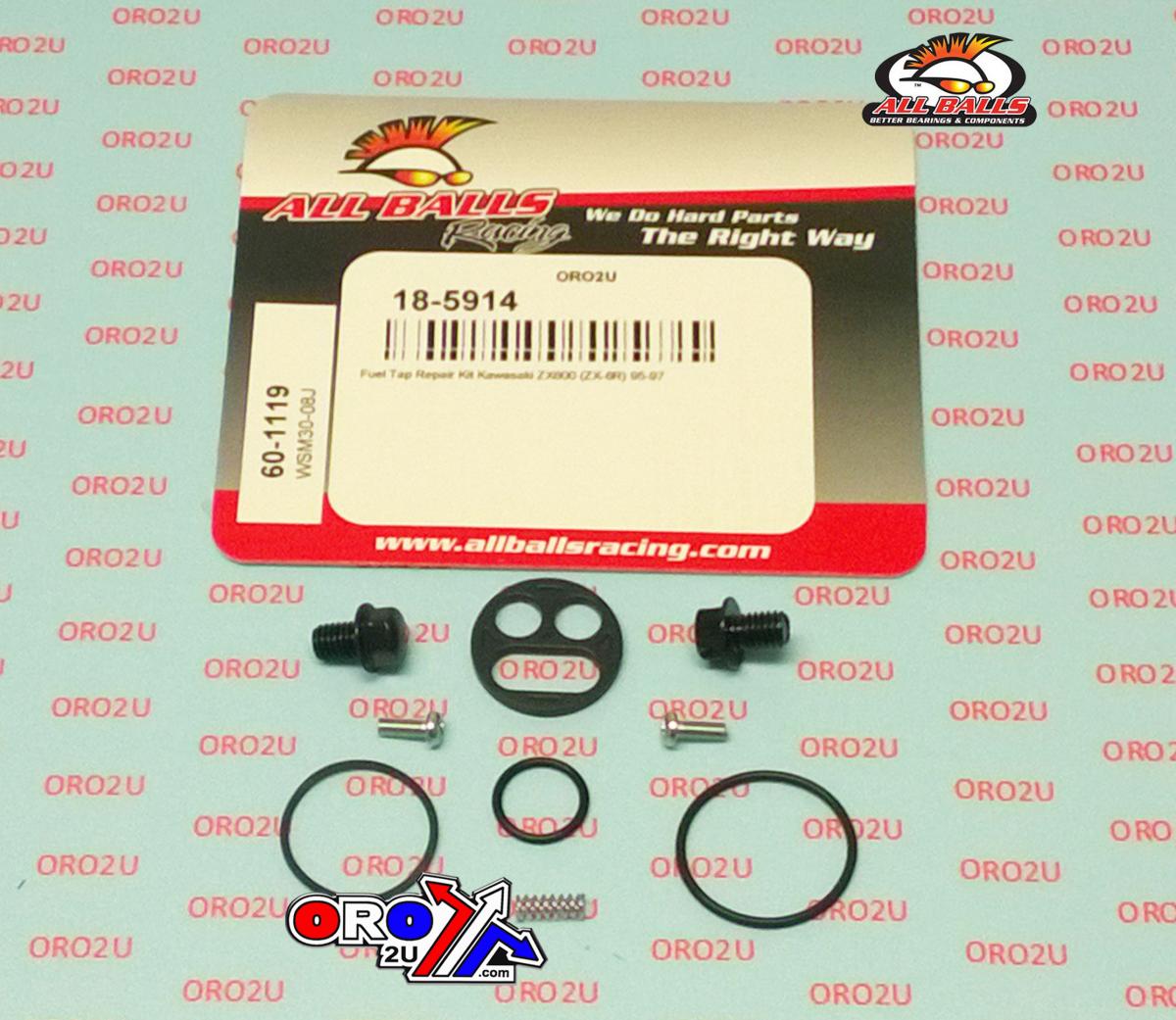 All Balls Racing Fuel Tap Repair Kit Allballs, Allballs 60-1119 Kaw ZX600 95-97