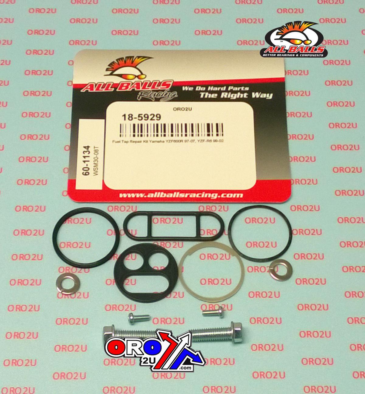 All Balls Racing Fuel Tap Repair Kit Allballs, Allballs 60-1134 Yamaha YZF600 R6 97-07