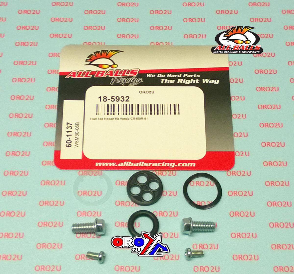 All Balls Racing Fuel Tap Repair Kit Allballs, Allballs 60-1137 Honda CR450R 1981
