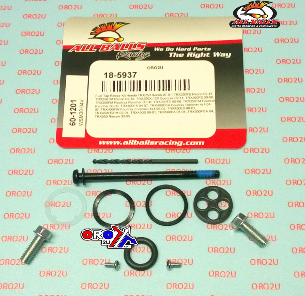 All Balls Racing Fuel Tap Repair Kit Allballs, Allballs 60-1201 Honda Trx 250-650 97-21