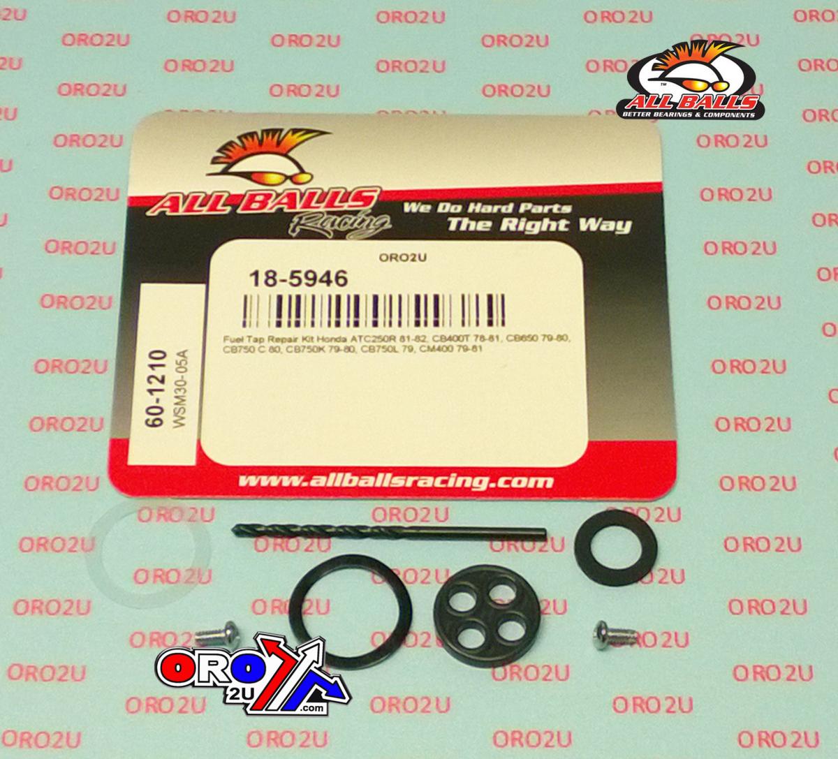 All Balls Racing Fuel Tap Repair Kit Allballs, Allballs 60-1210 Hon ATC250R/cb/CM400-750 79-82