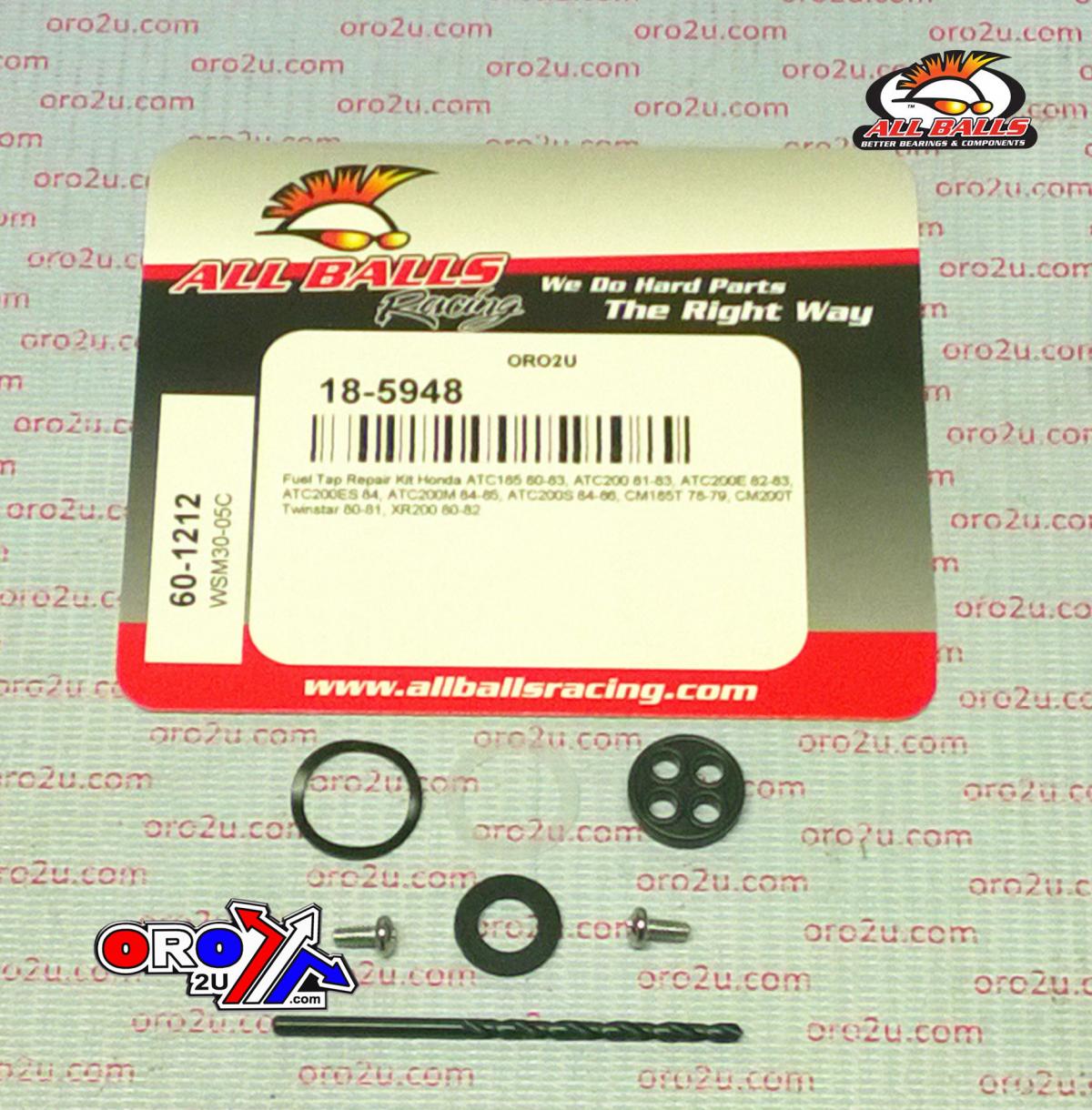All Balls Racing Fuel Tap Repair Kit Allballs, Allballs 60-1212 Hon Atc/cm/xr 185/200 78-86