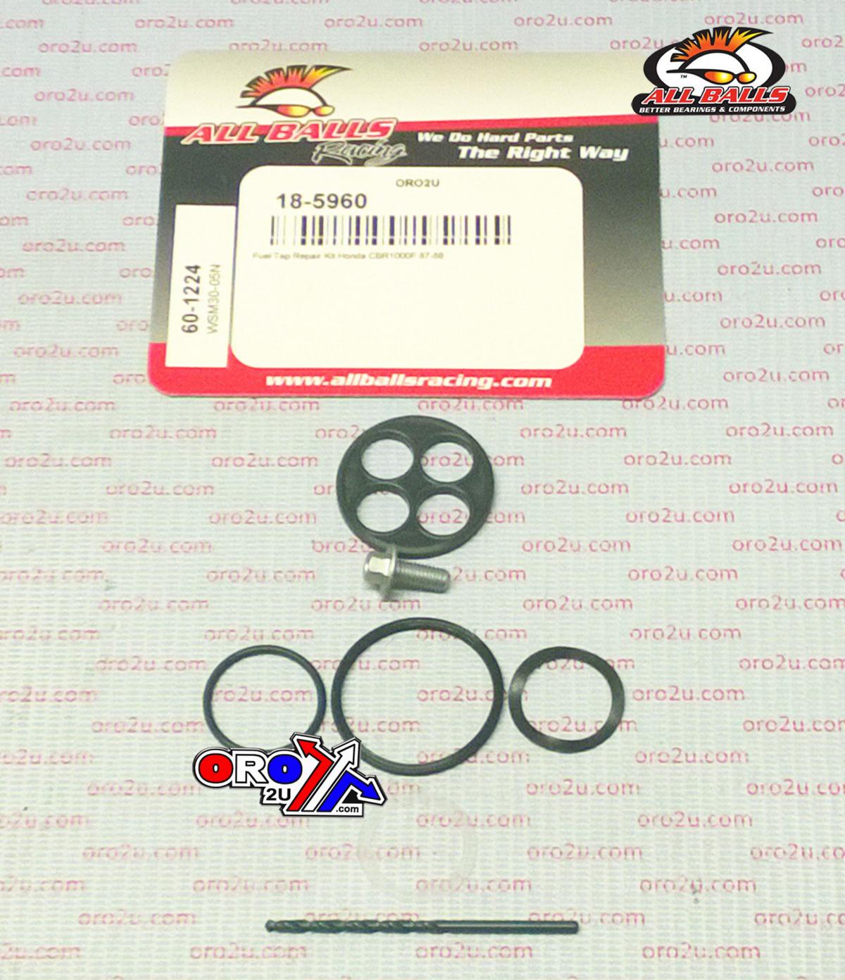 All Balls Racing Fuel Tap Repair Kit Allballs, Allballs 60-1224 Hon Cbr1000f 87-88