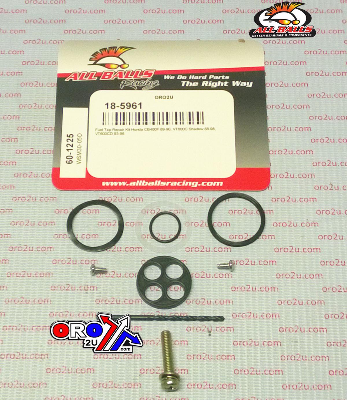 All Balls Racing Fuel Tap Repair Kit Allballs, Allballs 60-1225 Hon CB400F 89-90/VT600 93-98