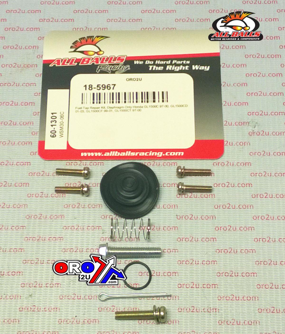 All Balls Racing Fuel Tap Repair Kit Allballs, Allballs 60-1301 Honda Gl1500 97-03
