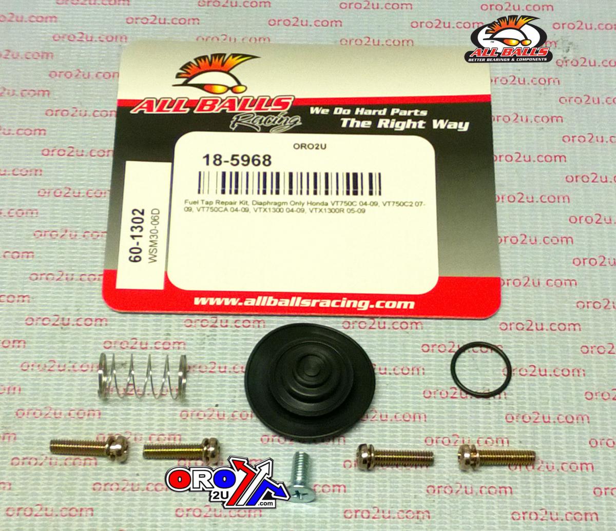 All Balls Racing Fuel Tap Repair Kit Allballs, Allballs 60-1302 Honda VT750/vtx1300 04-09