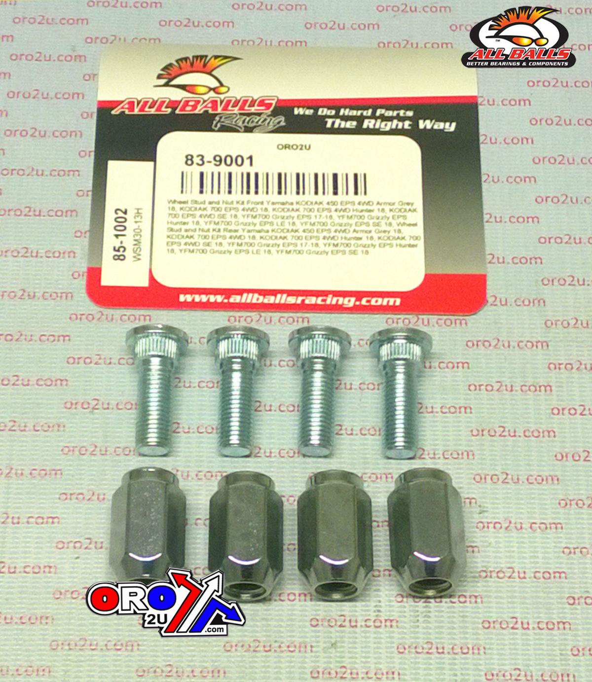 All Balls Racing Wheel Stud & Nut Kit, Allballs 85-1002, Kodiak 450 Eps 4wd 20, Kodiak 450 Eps 4wd Armor Grey 18, Kodiak 450 Eps 4wd Se 20, Kodiak 700 Eps 4w