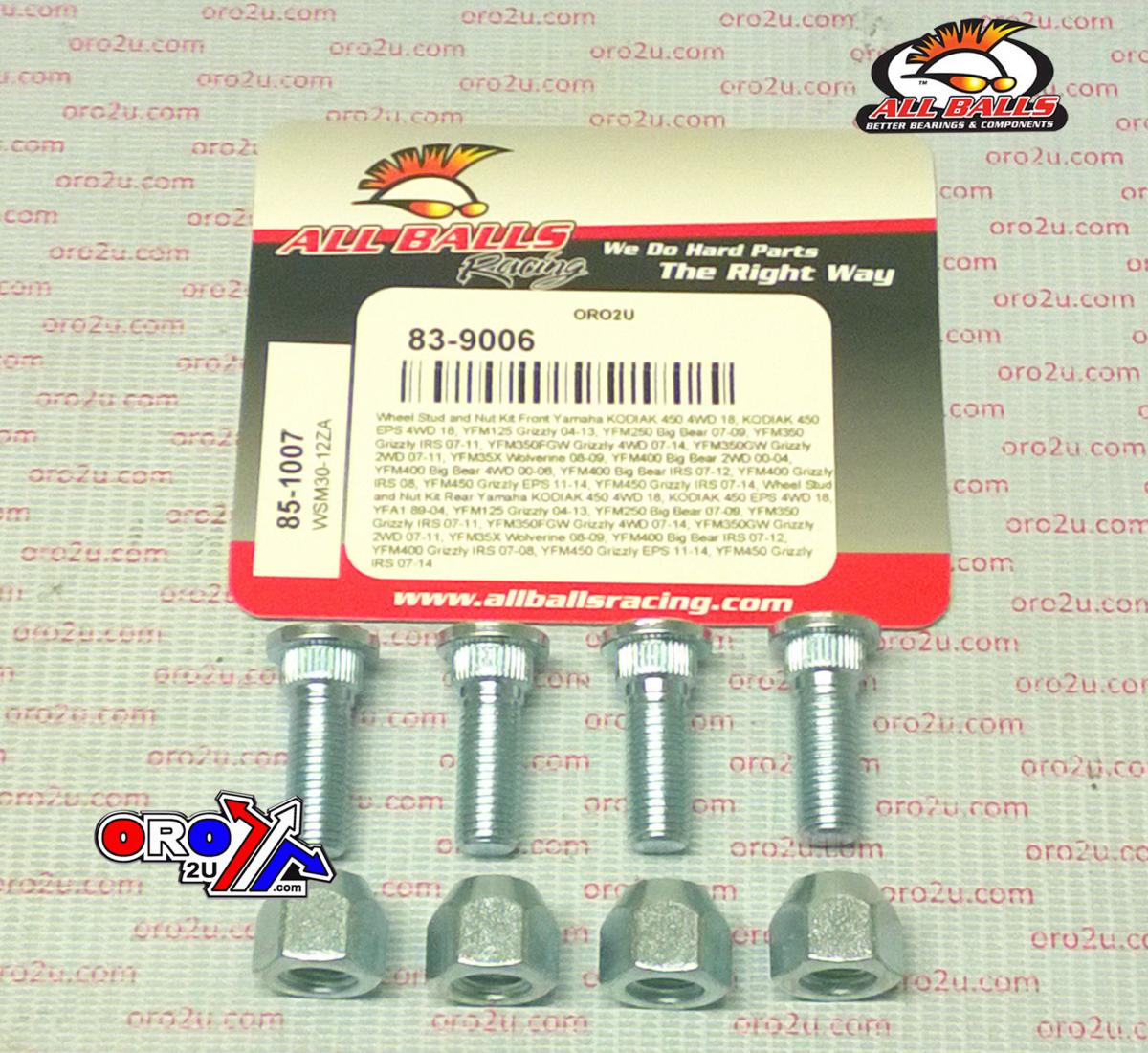 All Balls Racing Wheel Stud and Nut Kit, Allballs 85-1007