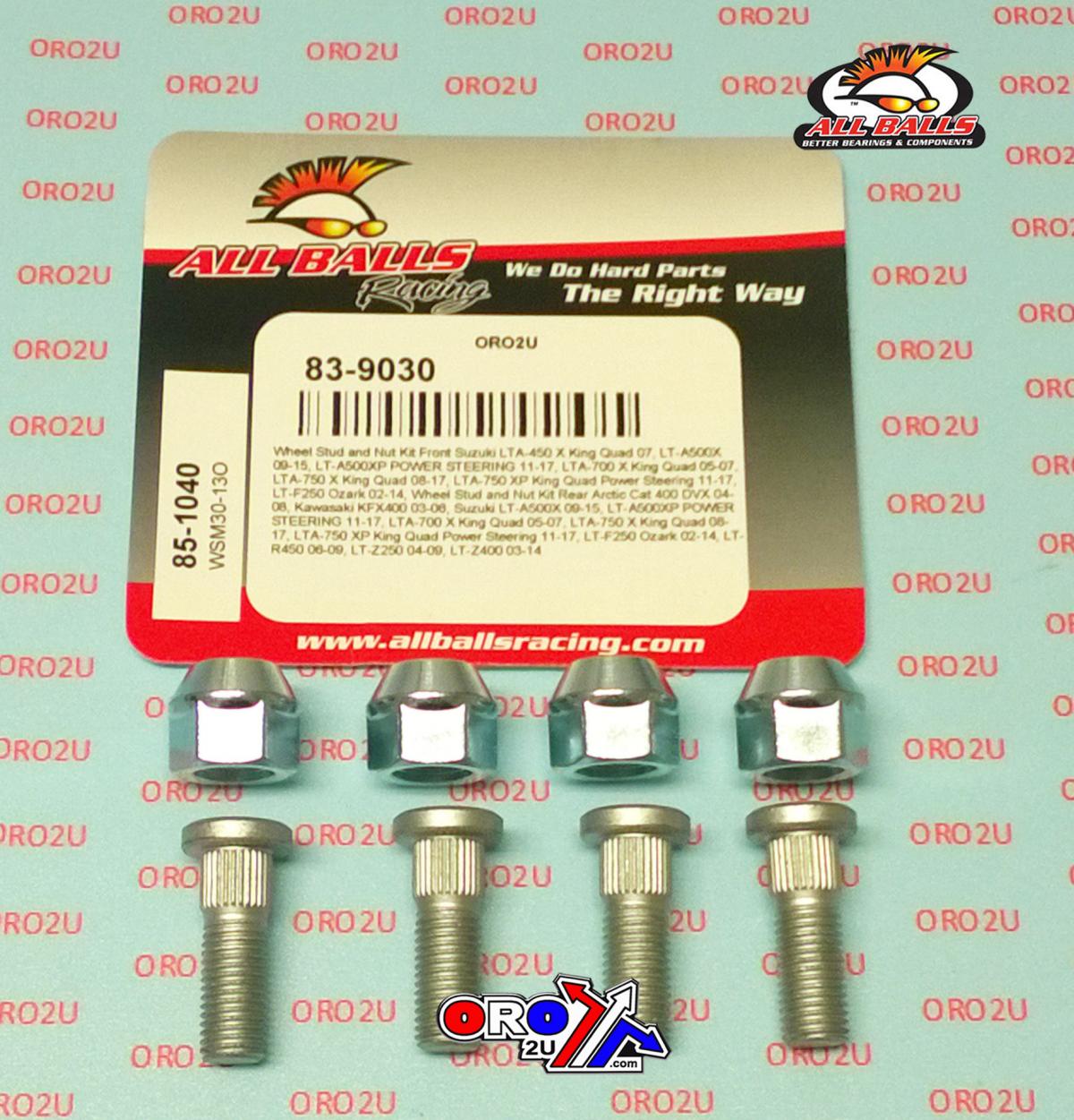 All Balls Racing Wheel Stud and Nut Kit, Allballs 85-1040