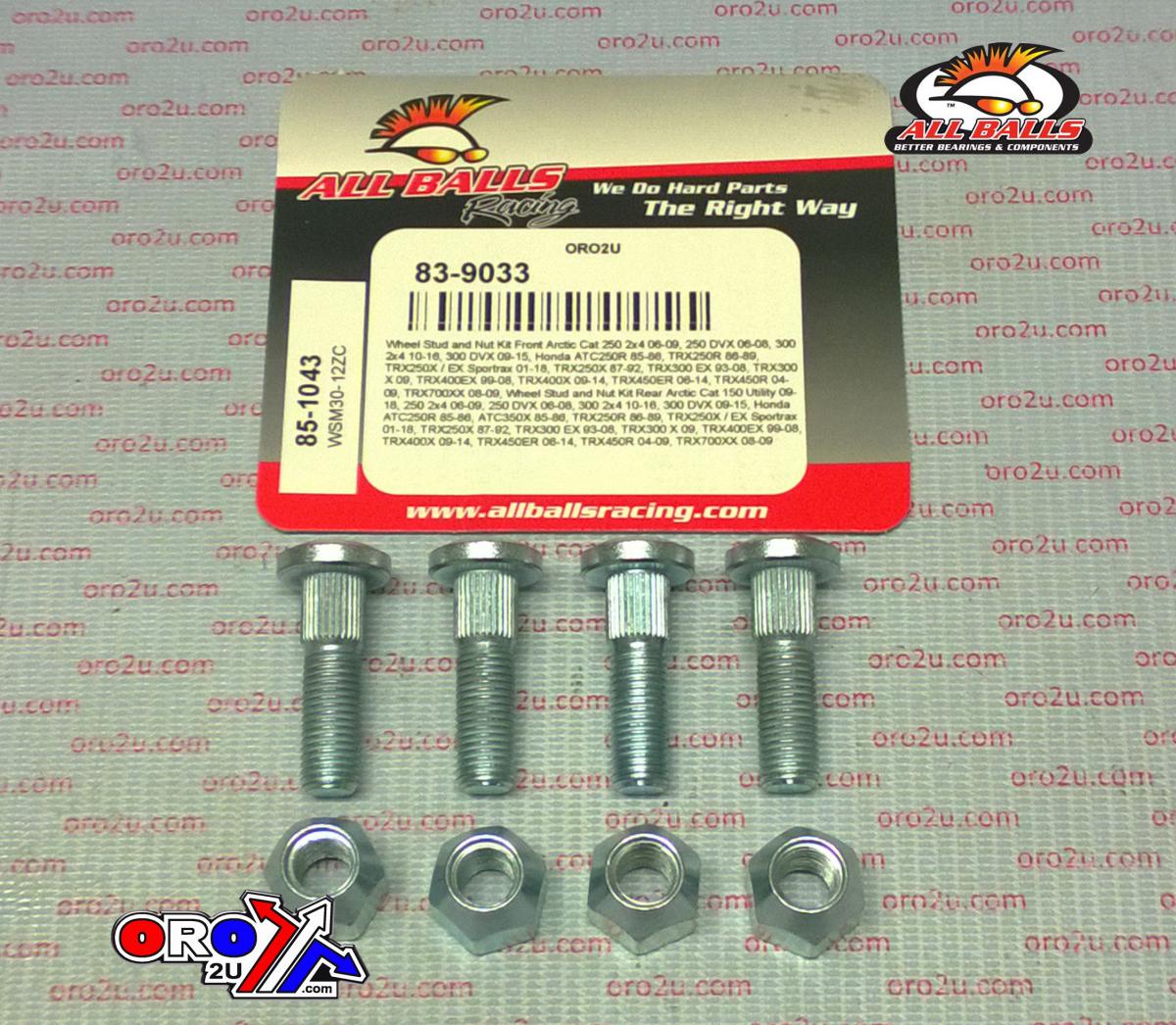 All Balls Racing Wheel Stud and Nut Kit, Allballs 85-1043