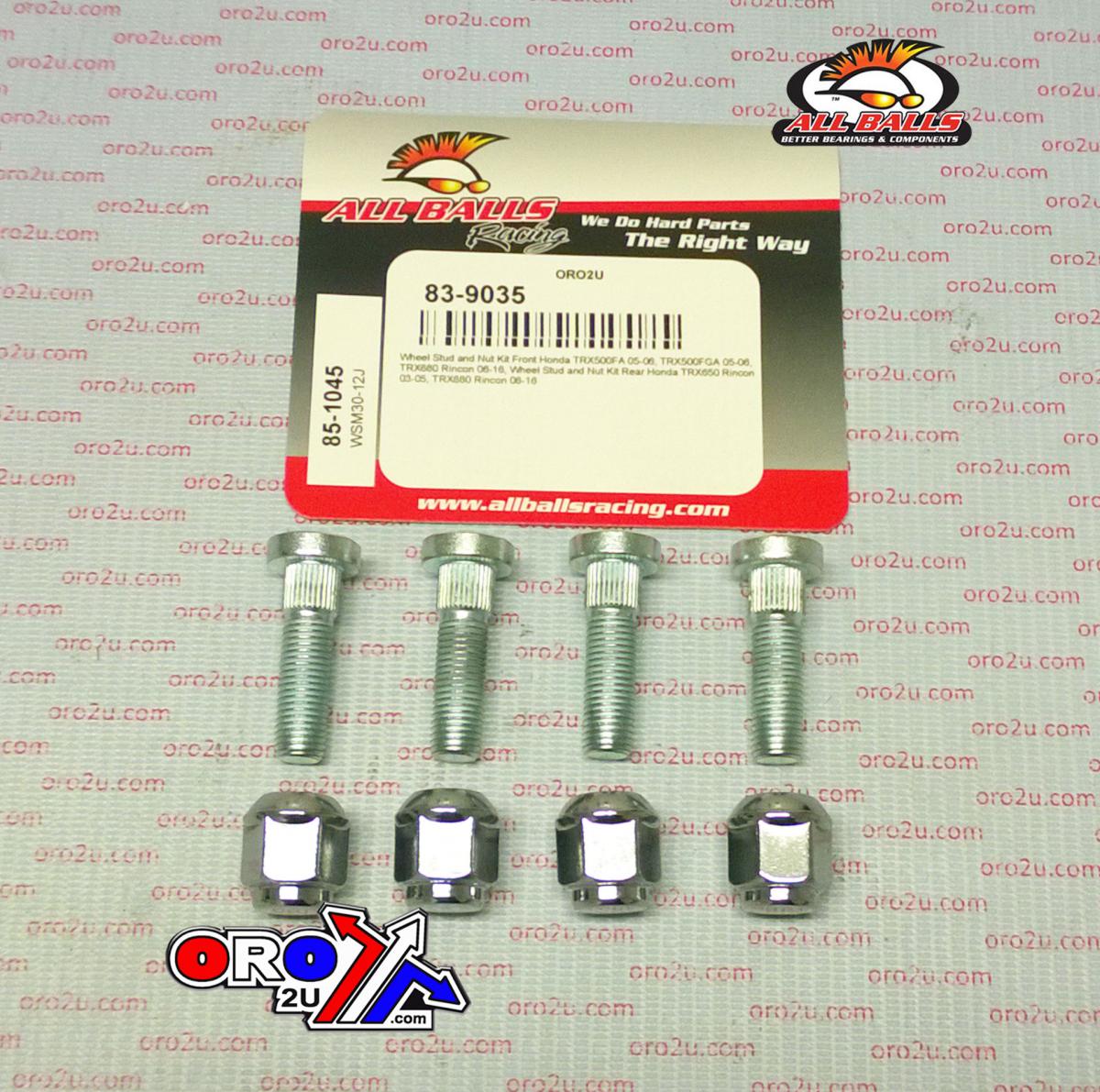 All Balls Racing Wheel Stud and Nut Kit, Allballs 85-1045