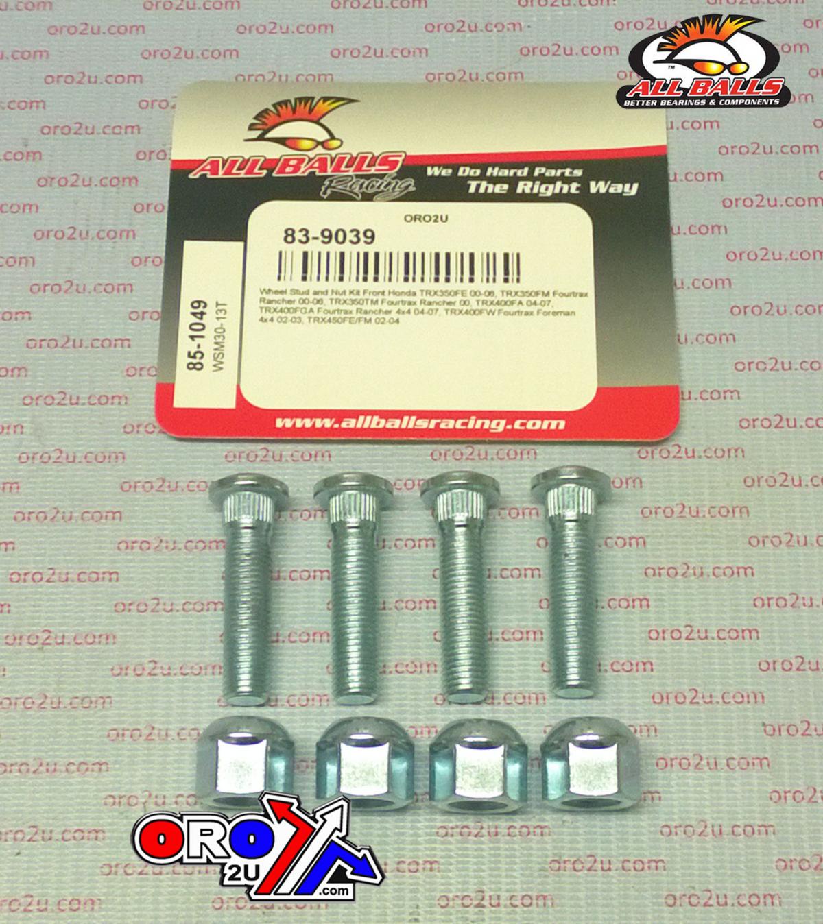 All Balls Racing Wheel Stud and Nut Kit, Allballs 85-1049