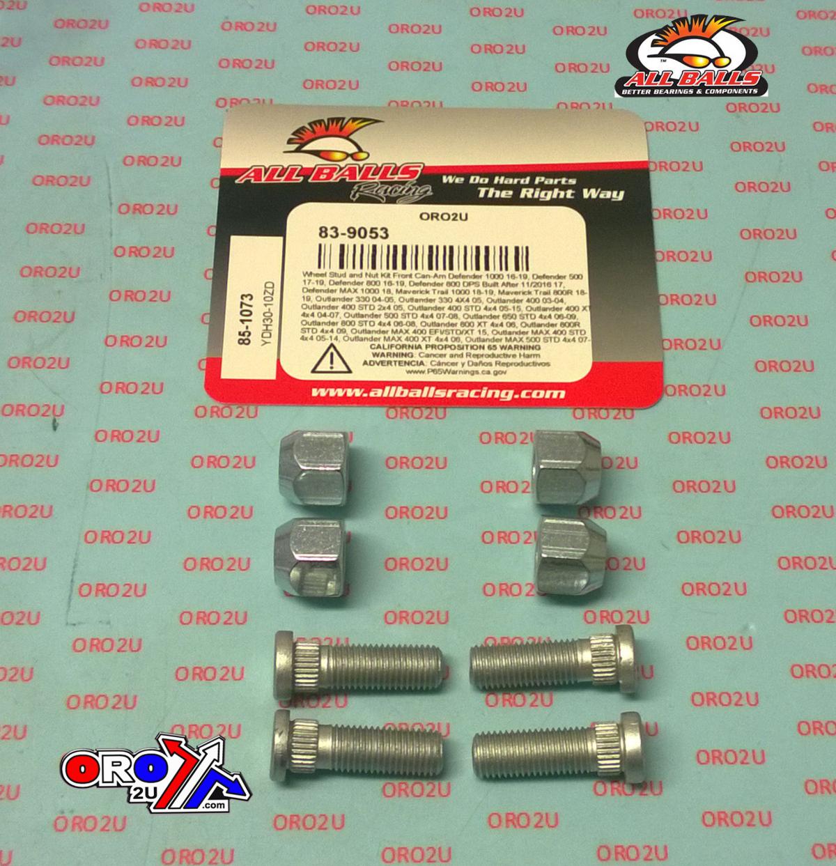 All Balls Racing Wheel Stud and Nut Kit, Allballs 85-1073