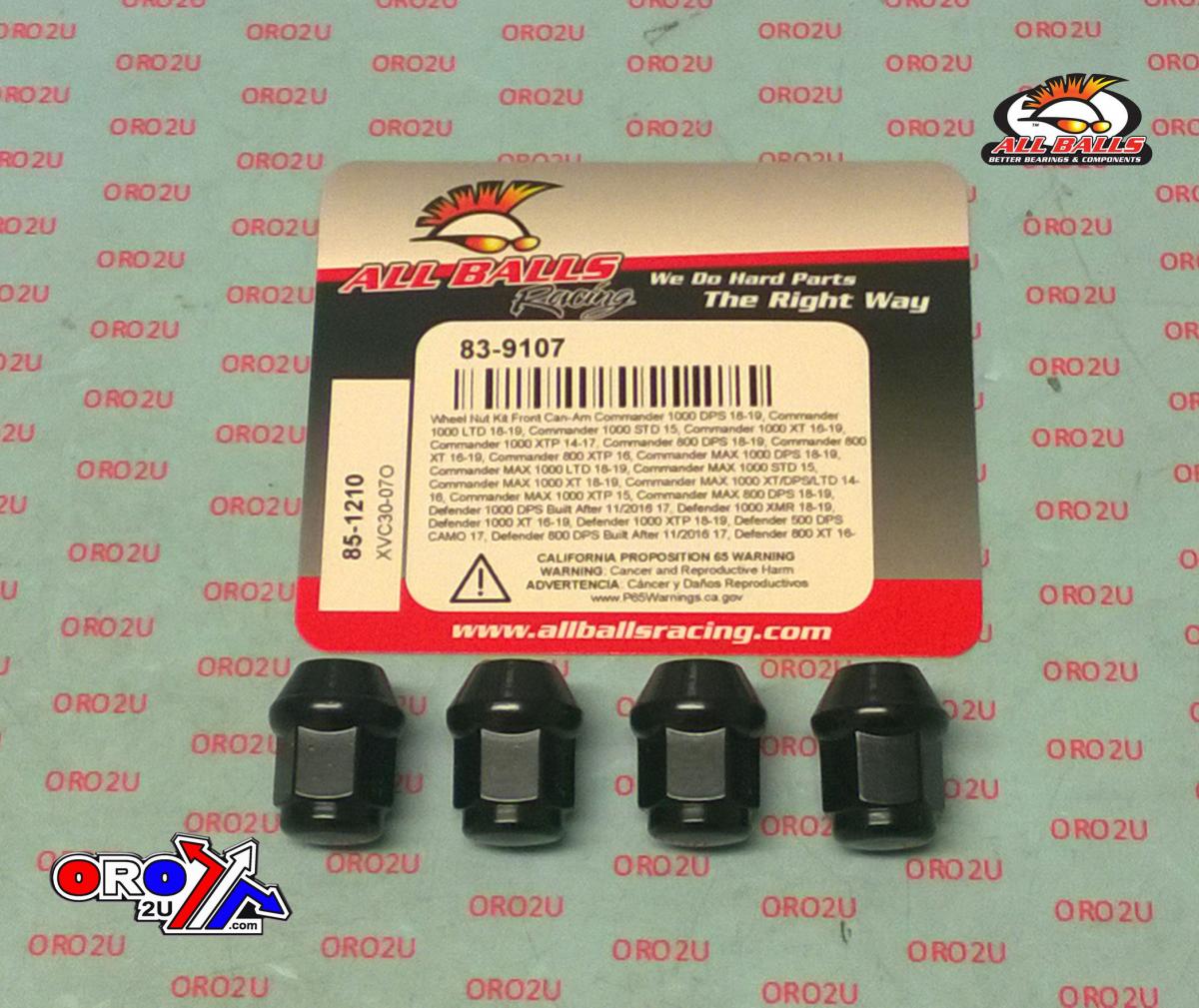 ALL BALLS WHEEL LUG NUT SET-4, ALLBALLS 85-1210, 250100184, 250100100, Can-Am Outlander DPS 450 EFI 19, Outlander MAX DPS 450 EFI 19, Wheel Nut Kit Front Can-Am Commander