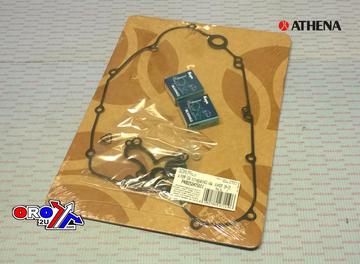 Athena Water Pump Gasket Kit KX 450 09-15, Athena P400250475011 Kawasaki with Bearing