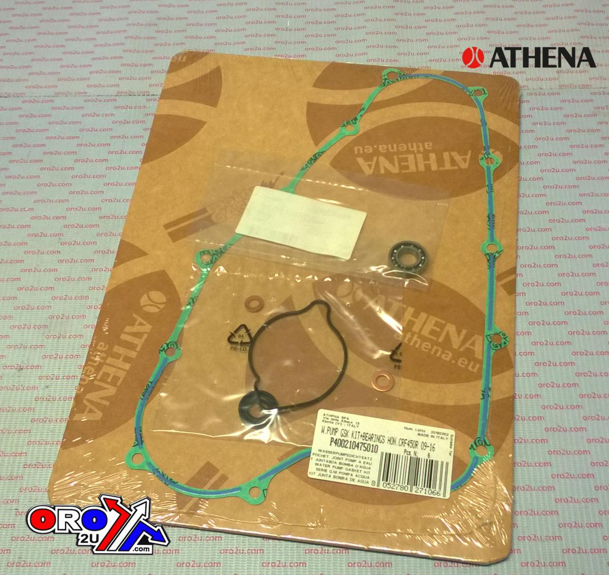 Athena Water Pump Gasket Kit CRF 450 09-16, Athena P400210475010 Honda with Bearing